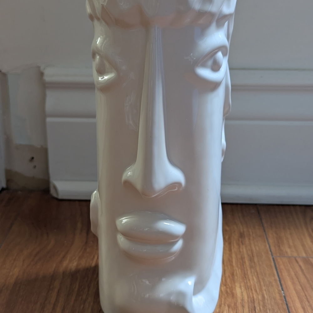 White Ceramic Face Vase